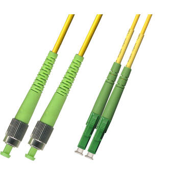 P-SM9-D2Y-FCA-LCA-xx Fiberworks AS  Snor SM DPX FC/APCR-LC/APC xx m 9/OS2 G.657.A2 2x &#248;2mm Gul